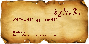 Örmény Kunó névjegykártya